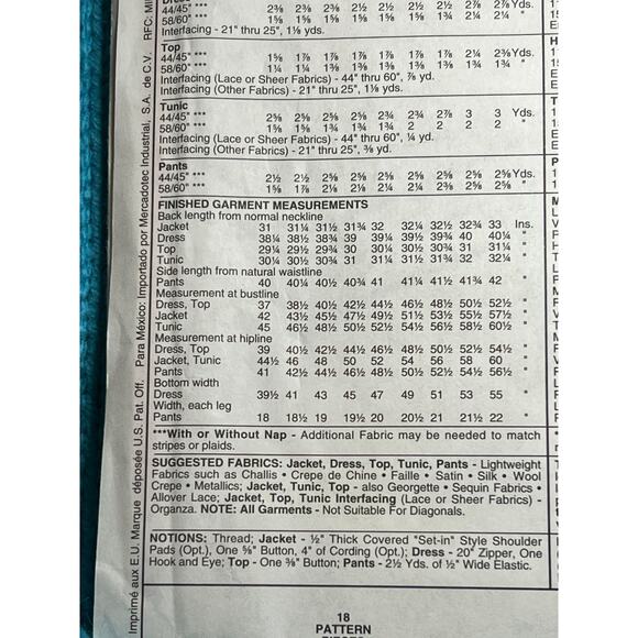 McCalls 7961 Sewing pattern jacket dress top tunic pull on pants size 10 12 14 - Picture 5 of 7